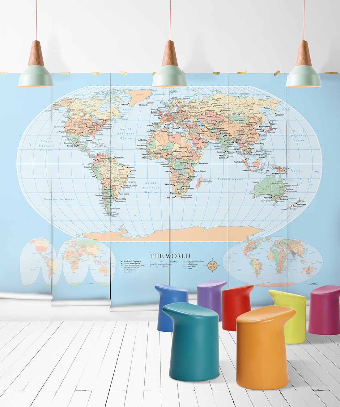 World Map Mural Wallpaper • Explore the World • Milton & King AUS