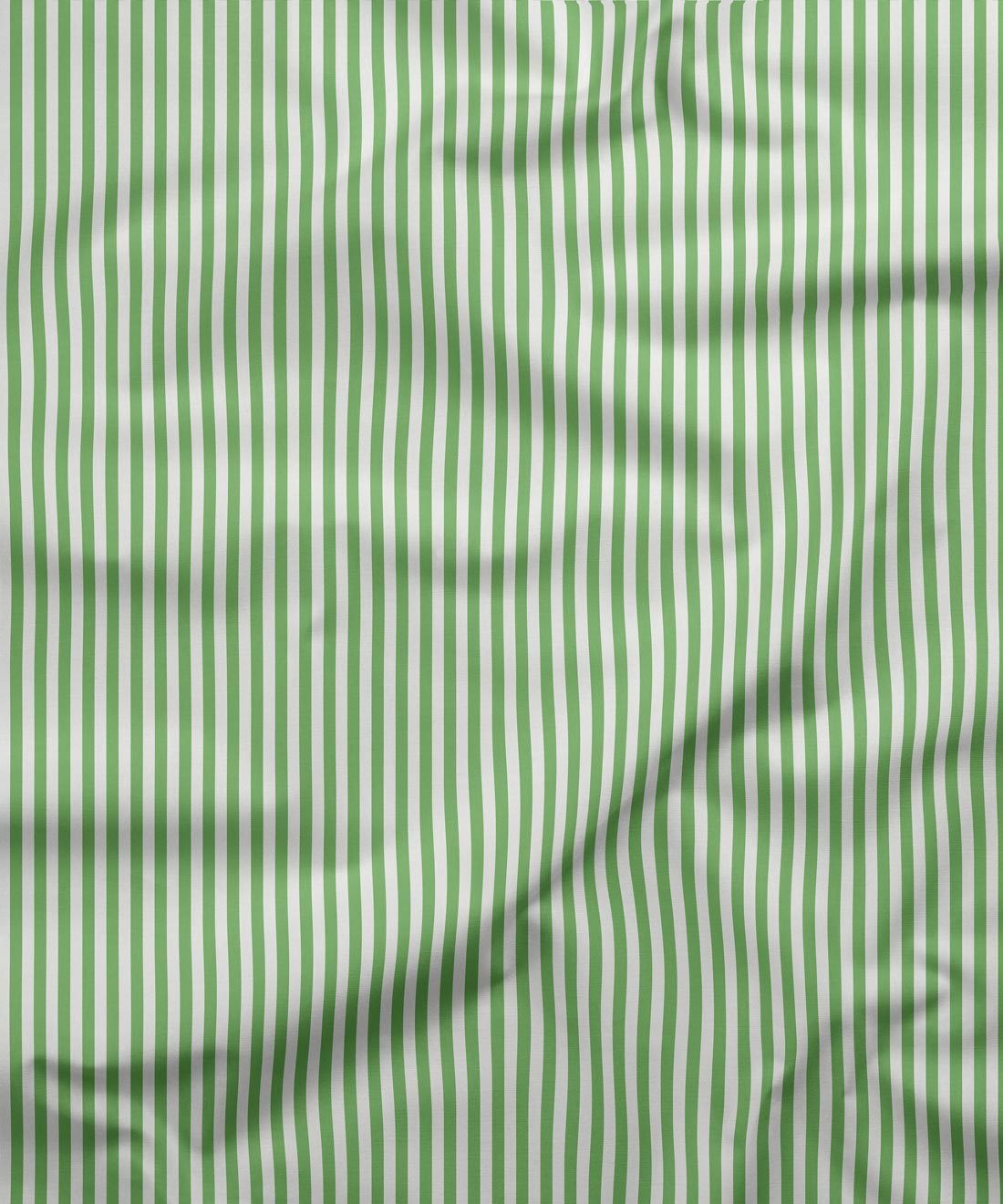 Candy Stripe Polycotton Print, Green