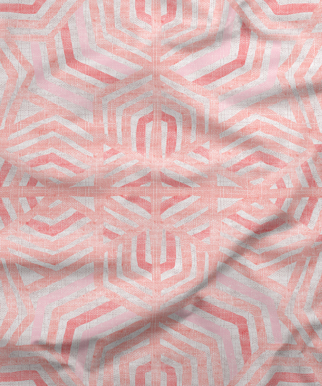 French Rose Pink Silk Ikat Fabric Candy Cotton Pink 