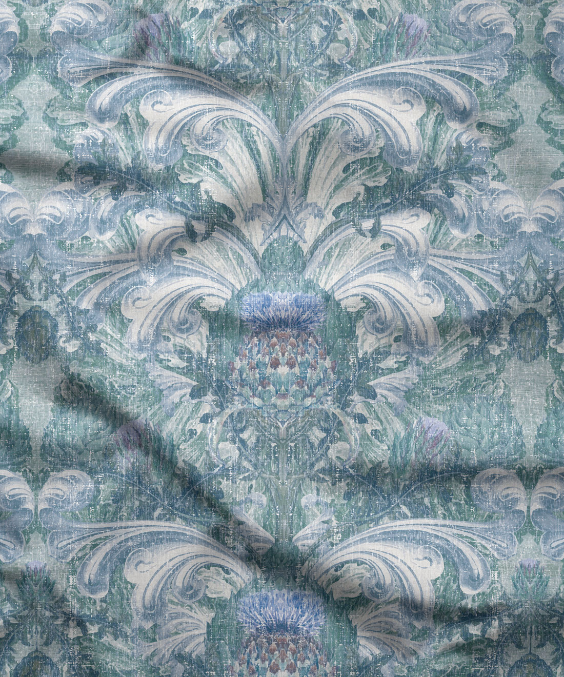 Upholstery fabric w/backing dusty green